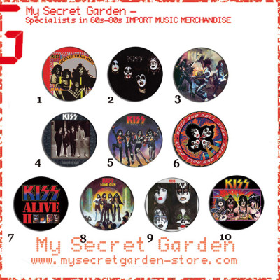 Kiss - Hotter Than Hell, Alive Album Pinback Button Badge Set ( or Hair Ties / 4.4 cm Badge / Magnet / Keychain Set )